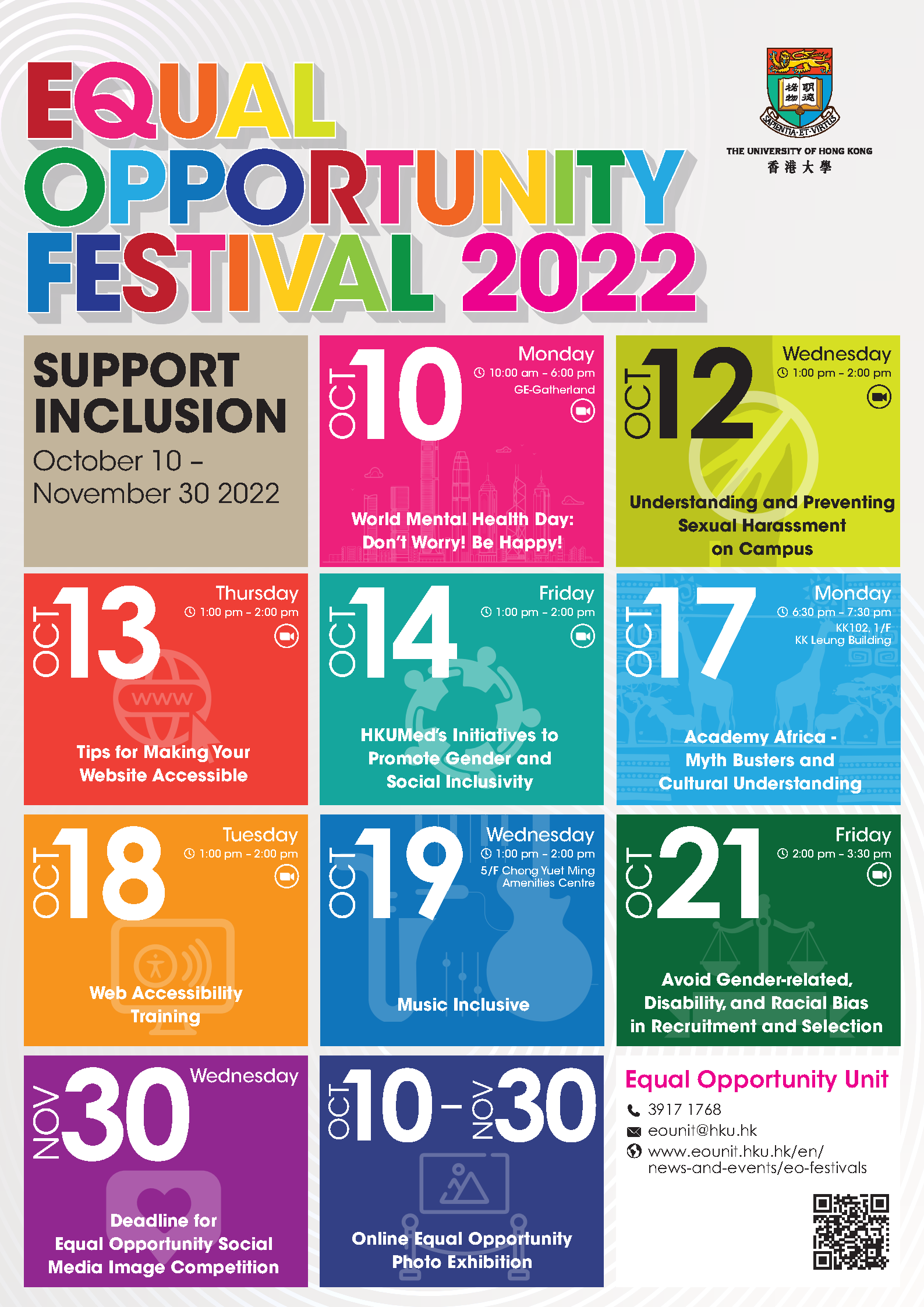 Equal Opportunity Festival 2022 Poster. Content same as text on this webpage.